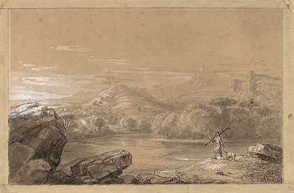 好牧人`The Good Shepherd (1847) by Thomas Cole