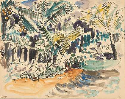 棕榈景观`Landschap met palmen (1886 ~ 1947) by Pierre Jean Apol