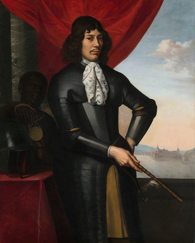 简·瓦尔肯堡和一个被奴役的仆人的肖像`Portrait of Jan Valckenburgh and an Enslaved Servant (c. 1660) by Daniel Vertangen