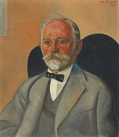 绅士肖像`Portrait Of A Gentleman (1923) by Boris Grigoriev