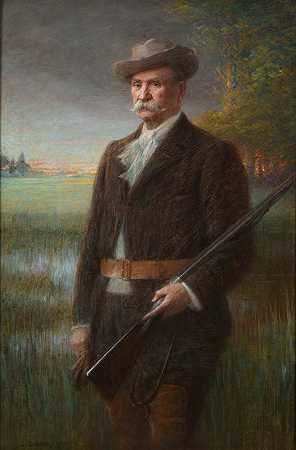 亨利·瓦斯尼尔穿着狩猎服`Henry Vasnier en tenue de chasse (1902) by Charles-Lucien Léandre