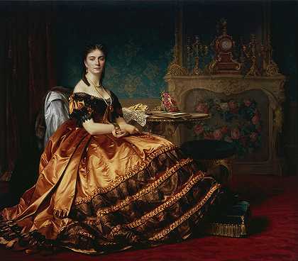 艾米莉亚·沃德科夫斯卡肖像`Portrait of Emilia Włodkowska (1865) by Józef Simmler
