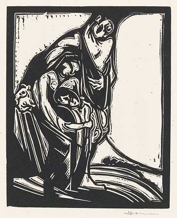 男人、女人和孩子`Man, vrouw en kind (1888) by Henri Jonas