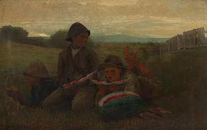 西瓜男孩`The Watermelon Boys (1876) by Winslow Homer