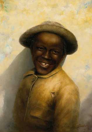 微笑的男孩`Smiling Boy (1886) by Jefferson David Chalfant