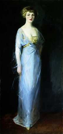 多萝西·瓦格斯塔夫肖像`Portrait of Dorothy Wagstaff (1911) by Robert Henri
