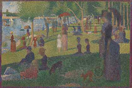 学习La Grande Jatte的一个周日`Study for A Sunday on La Grande Jatte (1884) by Georges Seurat