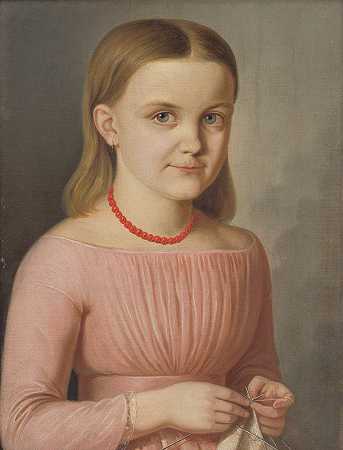 Ľudmila dropová肖像`Portrait of Ľudmila Droppová (1852) by Peter Michal Bohúň