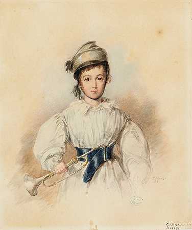 莫里斯·桑德（儿童）的假定肖像`Portrait présumé de Maurice Sand (enfant) (1831) by Candide Blaize