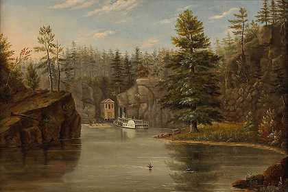 圣克罗伊峡谷`Gorge of the St. Croix (1847) by Henry Lewis