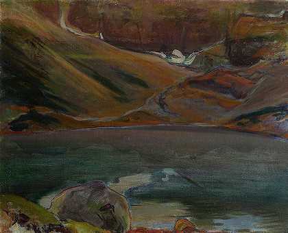 黑池`Black Pond (circa 1909) by Władysław Ślewiński
