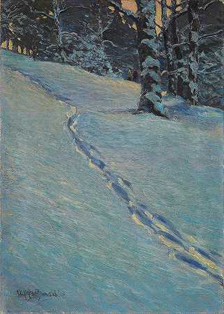 下雪后的早晨，高公园`Morning after Snow, High Park (1912) by James Edward Hervey MacDonald