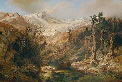 劳里斯戈德堡冰川`Rauriser Goldberggletscher (1874) by Adolf Obermüllner