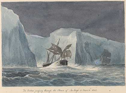 埃雷伯斯号穿过冰山链`The Erebus Passing Through the Chain of Icebergs by Charles Hamilton Smith
