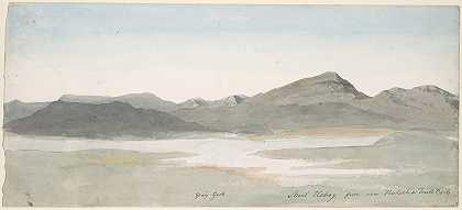克雷格·戈奇，莫尔·赫博格，北威尔士`Craig Goch, Moel Hebog, North Wales (ca. 1802) by Cornelius Varley