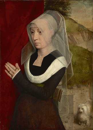 祈祷时的女人肖像`Portrait of a woman at prayer (circa 1480) by Hans Memling