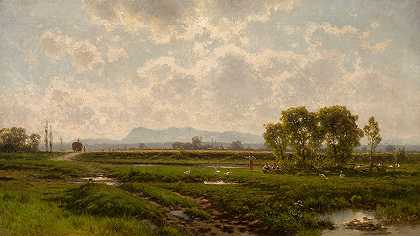 南蒂罗尔风景区`Landscape from South Tyrol (1883) by Aleksander Swieszewski