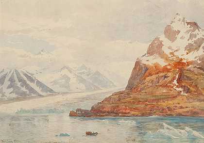 斯匹次卑尔根的里切湾`Recherche Bay, Spitzbergen (1896) by Tristram James Ellis