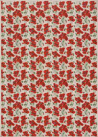 红色罂粟花图案`Red poppy design (1911)