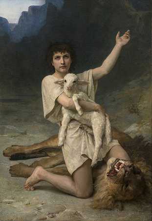 牧羊人大卫`The Shepherd David (1895) by Elizabeth Jane Gardner Bouguereau