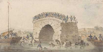 1793年8月15日，塘渠附近北河圣贤围的一座桥的遗迹`Remains of a Bridge at San~Sien~Wey on the Pei~Ho near Tong~Tcheou, August 15, 1793 (1793) by William Alexander