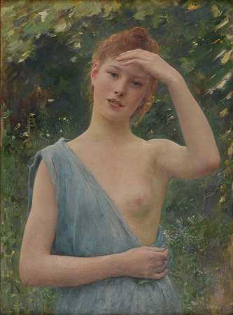 青春期`Adolescence (1889) by Raphaël Collin