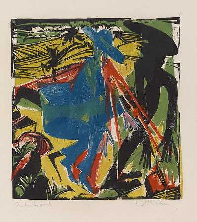 施莱米尔与阴影的相遇`Schlemihls Begegnung mit dem Schatten (1915) by Ernst Ludwig Kirchner