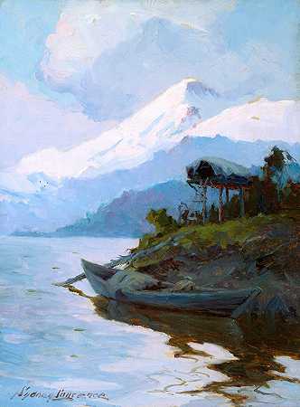 伊莉安娜，库克湾对面`Iliamna, Across Cook Inlet (About 1905) by Sydney Mortimer Laurence