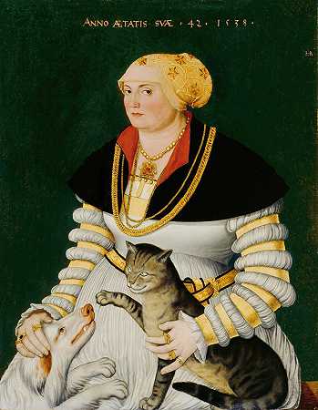 克里奥菲娅·贝利肯之战肖像`Portrait of Cleophea Krieg von Bellikon (1538) by Hans Asper