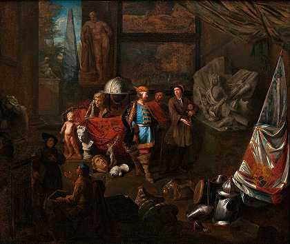 雕塑家工作室`Atelier of a Sculptor (circa 1713) by Balthasar Van Den Bossche