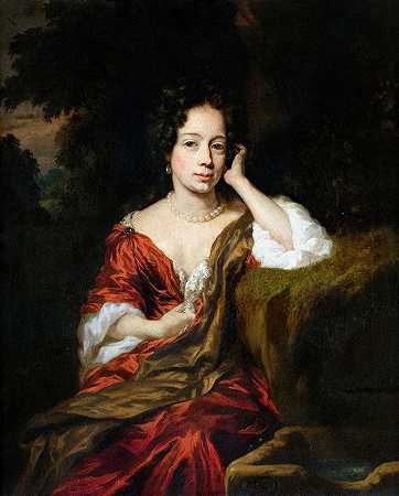 女人的肖像`Portrait of a Woman (1680) by Nicolaes Maes