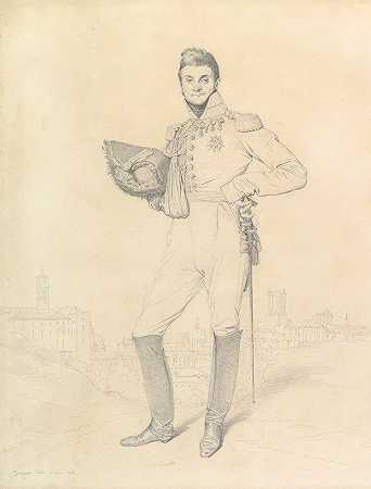 路易斯·埃蒂安·杜隆·德罗斯奈将军`General Louis~Étienne Dulong de Rosnay (1818) by Jean Auguste Dominique Ingres