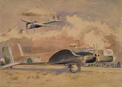 惠特利轰炸机晒太阳`Whitley Bombers Sunning (1940) by Paul Nash