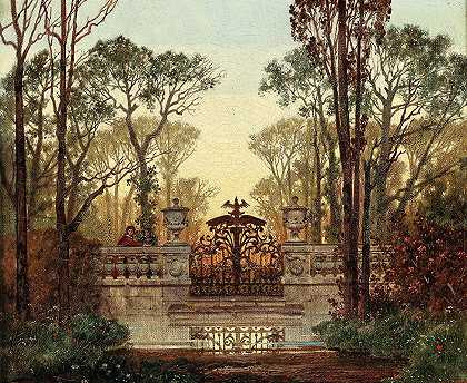在城堡广场`At the Castle grounds (1885) by Ferdinand Knab
