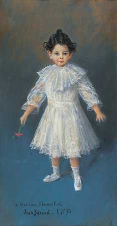 三岁的雅克·布卢门塔尔肖像`Portrait of three~years~old Jacques Blumenthal (1893) by Jean Béraud