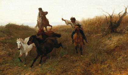 匈牙利骑兵`Hungarian Horsemen by Otto von Thoren