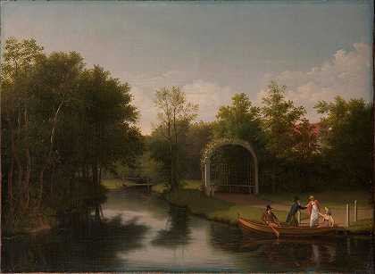 桑德鲁姆庄园公园中的阿尔布尔`Arbour in the park of Sanderumgård manor (1807) by Christoffer Wilhelm Eckersberg