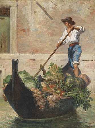 威尼斯蔬菜水果商`Venezianischer Gemüsehändler by Fanny Carlini