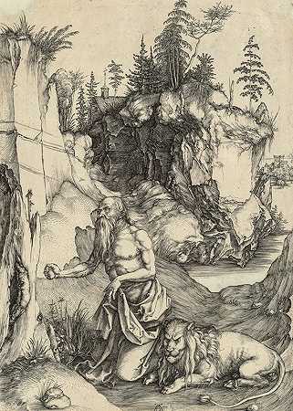 忏悔中的圣杰罗姆`St. Jerome in penitence (1496) by Albrecht Dürer