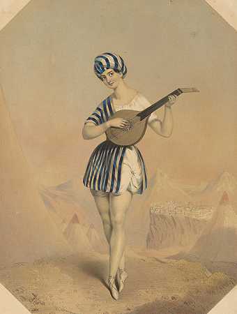 塞莱斯特饰演阿拉伯男孩`Celeste as the Arab boy (1838) by William Drummond