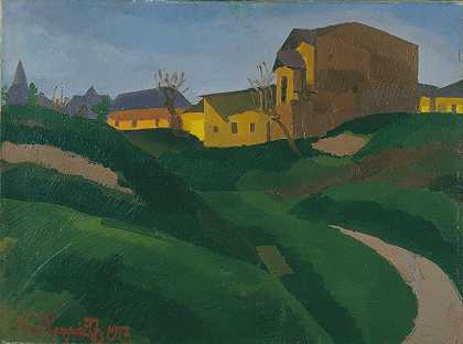 在Gellért山的山坡上`On the Slopes of Gellért Hill by József Nemes Lampérth
