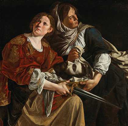 朱迪思和她的女仆，还有霍洛弗内斯的头像`Judith and her maidservant with the head of Holofernes by Artemisia Gentileschi