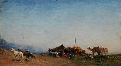 阿拉伯营地`Campement arabe by Narcisse Berchère