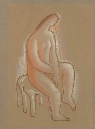 就坐的`Seated (1930) by Mikuláš Galanda