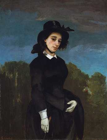有骑马习惯的女人（LAmazone）`Woman in a Riding Habit (LAmazone) (1856) by Gustave Courbet