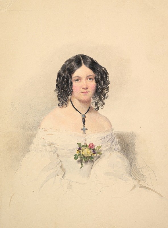Hélène Esterházy伯爵夫人，née Bezobrazov伯爵夫人`Countess Hélène Esterházy, née Countess Bezobrazov (1841) by Moritz Michael Daffinger