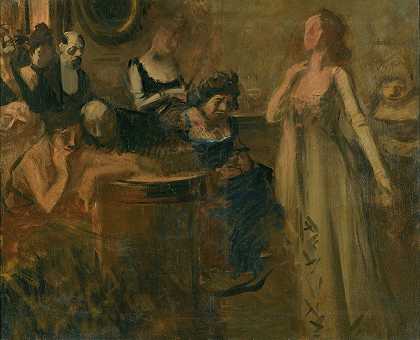 独奏会`Le Recital (circa 1900) by Jean-Louis Forain