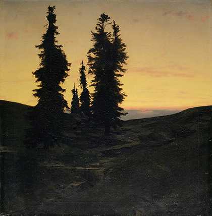 冷杉`Fir Trees (1849) by Arnold Böcklin