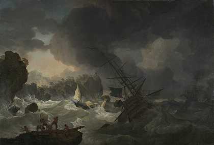 海难`The Shipwreck (1775) by Hendrik Kobell