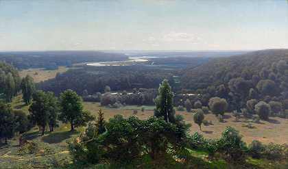 高加山谷`The Gauja Valley (1891) by Jūlijs Feders